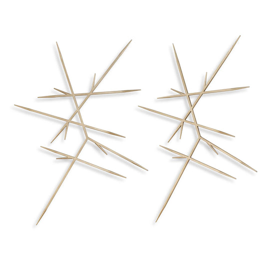 Striking Contemporary Bursts Reminiscent Of Fireworks Allow For A Customizable Display Of Multiple Sets In Any Direction. Constructed Of Iron And Finished In Clean Silver Leaf.