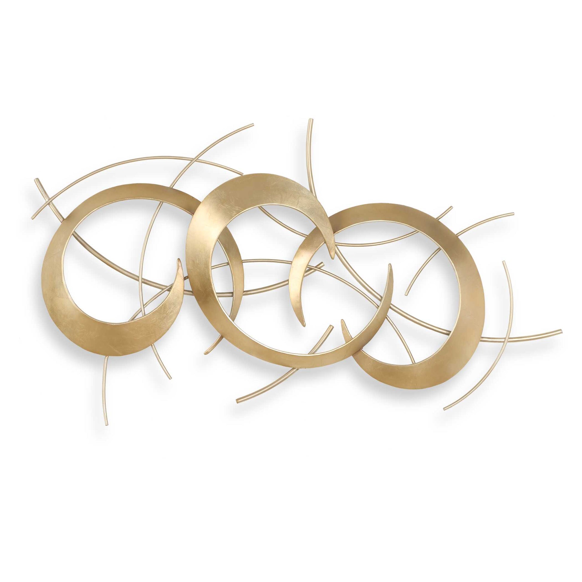 Interwoven, Abstract Forms Create A Captivating Design In This Contemporary Wall Decor, Crafted From Iron With Complementary Antique Gold And Warm Silver Finishes.
