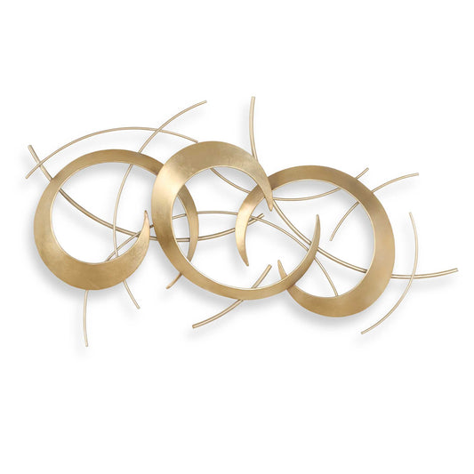 Interwoven, Abstract Forms Create A Captivating Design In This Contemporary Wall Decor, Crafted From Iron With Complementary Antique Gold And Warm Silver Finishes.